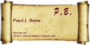 Pauli Bene névjegykártya